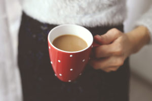 coffee in a red mug