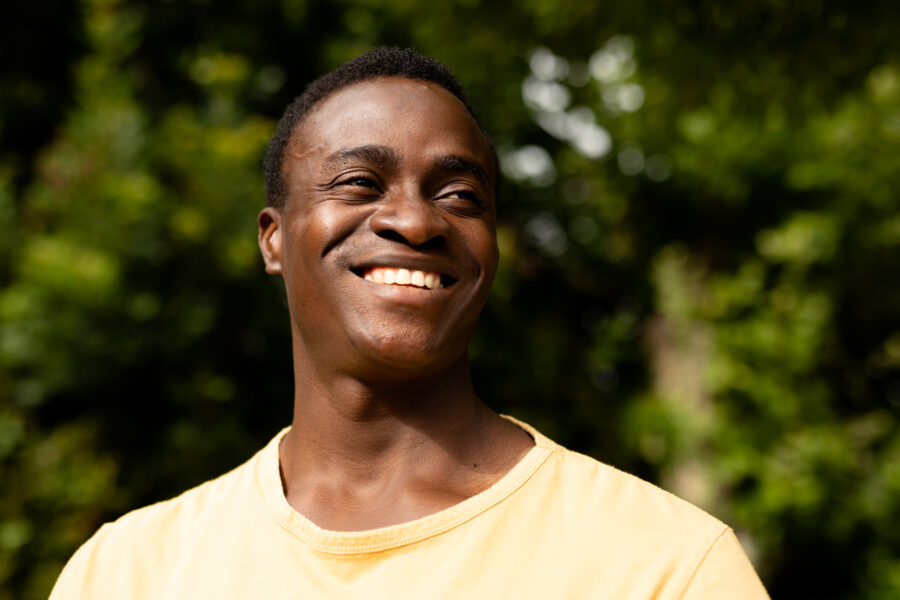 Man smiling in nature